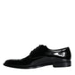 Black Calfskin Leather Derby Men Dress Shoes