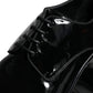 Black Calfskin Leather Derby Men Dress Shoes