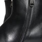 Black Calf Leather Men Ankle Boots Men Shoes