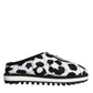 Black White Quilted Logo Sandals Slides Shoes