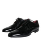 Black Calfskin Leather Derby Dress Men Shoes