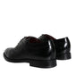 Black Calfskin Leather Derby Men Dress Shoes