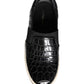 Black Leather Loafers Slippers Casual Shoes