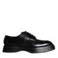 Black Calf Leather Derby Formal Dress Shoes