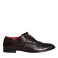 Brown Calfskin Leather Lace Up Oxford Shoes