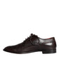 Brown Calfskin Leather Lace Up Oxford Shoes