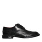 Black Leather Oxford Wingtip Formal Men Shoes