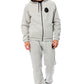 Elegant Gray Hooded Cotton Sweatsuit