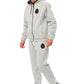 Elegant Gray Hooded Cotton Sweatsuit