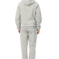 Elegant Gray Hooded Cotton Sweatsuit