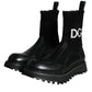 Black DG Logo Horse Sock Ankle Boots Shoes