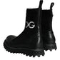 Black DG Logo Horse Sock Ankle Boots Shoes