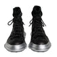 Black Nylon Galileo High Top Sneakers Shoes