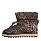 Brown Leopard Ankle Boots Padded Shoes