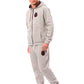 Elegant Gray Cotton Sweatsuit Ensemble