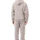 Elegant Gray Cotton Sweatsuit Ensemble