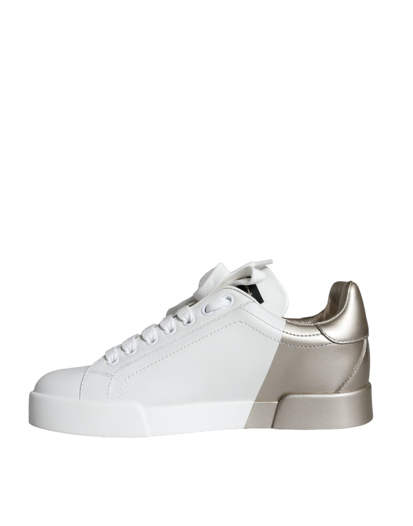 White Gold Portofino Low Top Leather Sneakers Shoes