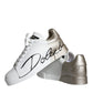 White Gold Portofino Low Top Leather Sneakers Shoes