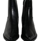 Black Leather Ankle Boots Booties Shoes