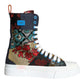 Multicolor Patchwork Logo High Top Sneakers Shoes