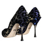 Dark Blue Leopard Lurex Heels Pumps Shoes