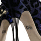 Dark Blue Leopard Lurex Heels Pumps Shoes