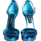 Metallic Blue Leather Keira Sandals Shoes