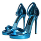 Metallic Blue Leather Keira Sandals Shoes