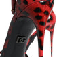 Red Leopard Leather Ankle Strap Keira Sandals Shoes