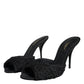 Black Keira Cordonetto Heels Slides Shoes