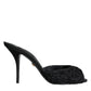 Black Keira Cordonetto Heels Slides Shoes