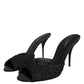 Black Keira Cordonetto Heels Slides Shoes