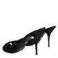 Black Keira Cordonetto Heels Slides Shoes