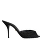 Black Keira Cordonetto Heels Slides Shoes