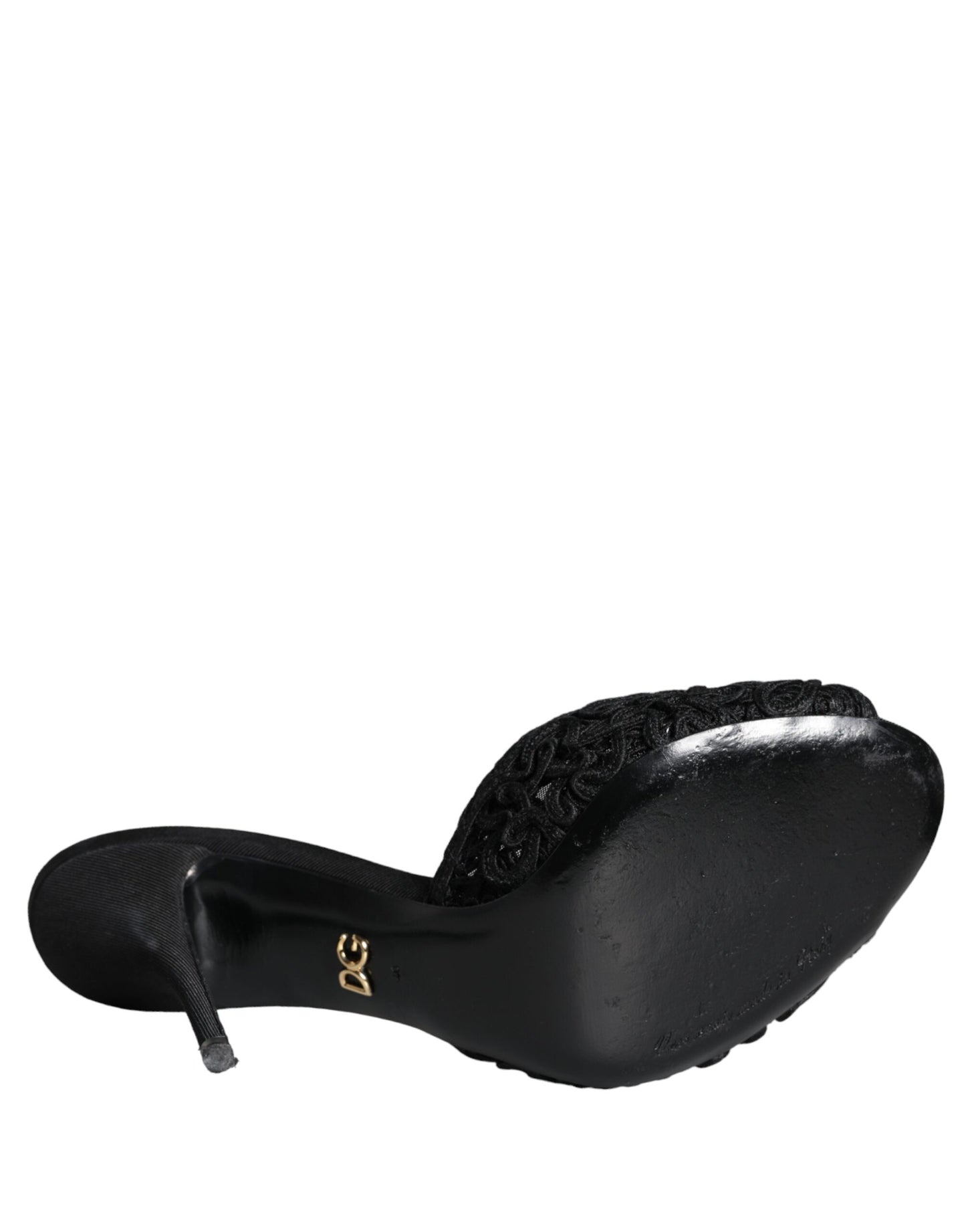 Black Keira Cordonetto Heels Slides Shoes