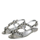 Silver Crystal Sandals Flats Flip Flops Shoes