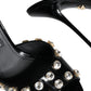 Black Crystal Heels Keira Sandals Shoes