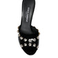 Black Crystal Heels Keira Sandals Shoes