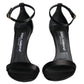 Black KEIRA Heels Ankle Strap Sandals Shoes