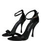 Black KEIRA Heels Ankle Strap Sandals Shoes