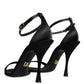 Black KEIRA Heels Ankle Strap Sandals Shoes