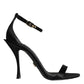 Black KEIRA Heels Ankle Strap Sandals Shoes