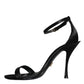 Black KEIRA Heels Ankle Strap Sandals Shoes