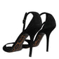 Black KEIRA Heels Ankle Strap Sandals Shoes