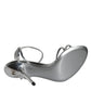 Silver KEIRA Leather AnkleStrap Sandals Shoes