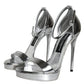 Silver KEIRA Heels Ankle Strap Sandals Shoes