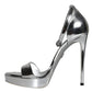 Silver KEIRA Heels Ankle Strap Sandals Shoes