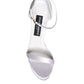 White Keira Satin Ankle Strap Sandals Shoes