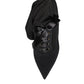 Black Stiletto Heels Mid Calf Boots Shoes