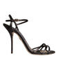 Brown Ankle Strap Stiletto High Heels Sandals Shoes